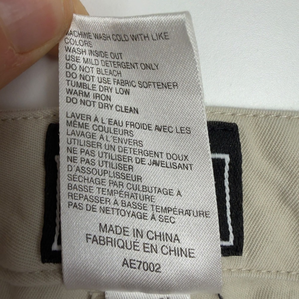 Adidas Stretch Pants Women Size 10 Khaki Beige Zipper Pockets Cotton Chino - Picture 8 of 10